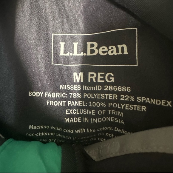 LL Bean Jacket Medium Green Performance Stretch Full Zip 286686 Wicking - Picture 8 of 8